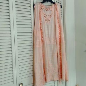 Light coral long vest. 22/24W Catos